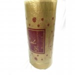 Polythene Roll - 1 side gold  red snow printed 1 side clear   - 40"/54"